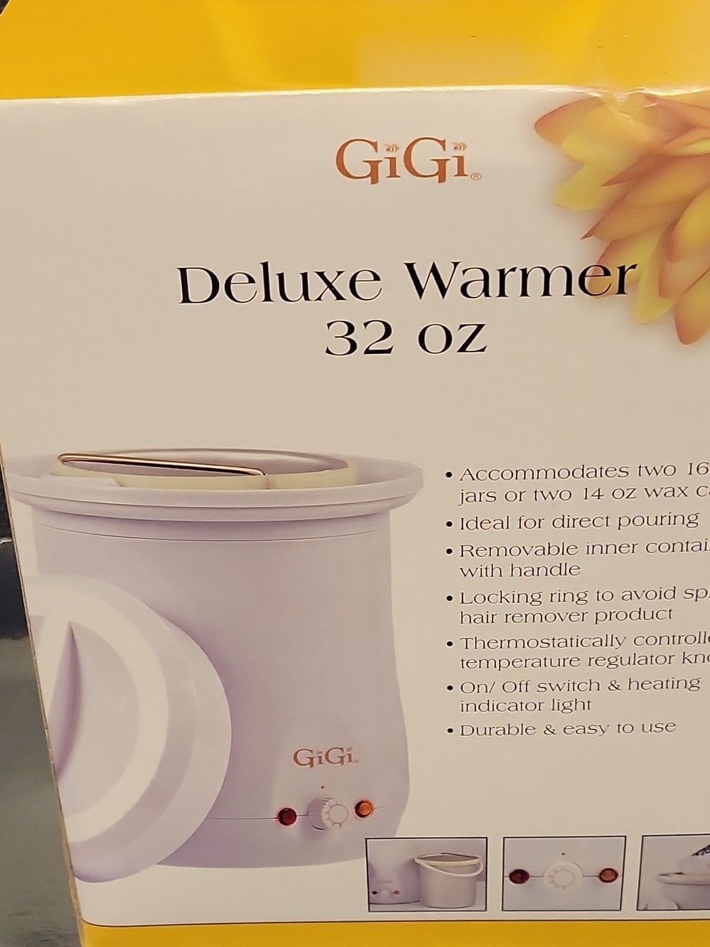 GIGI Deluxe Warmer 32 oz White with Gold Accents